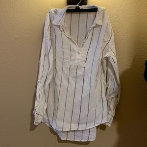 100% Linen long sleeve blouse